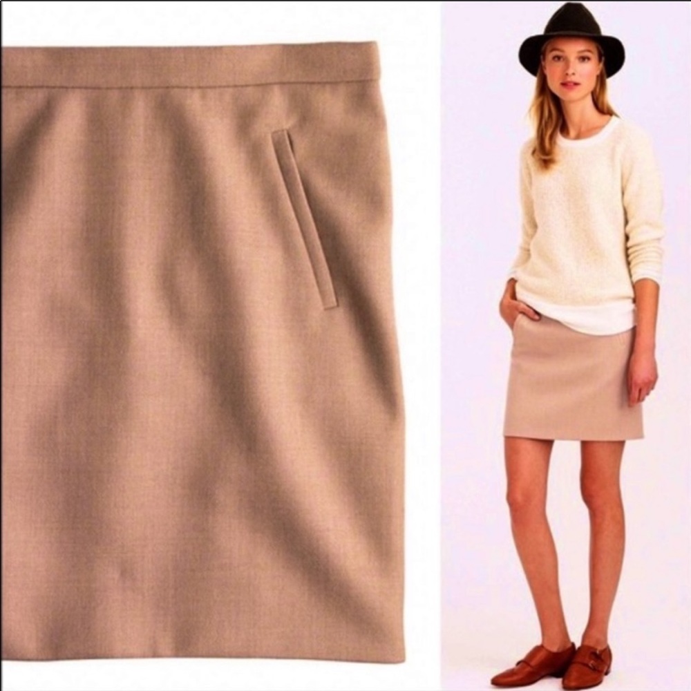 J. Crew Camel/Tan Straight Mini Skirt